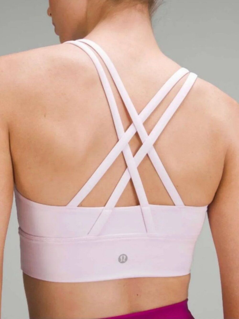 NEW Lululemon Energy Longline Bra *Medium Support, B–D Cups Meadowsweet Pink